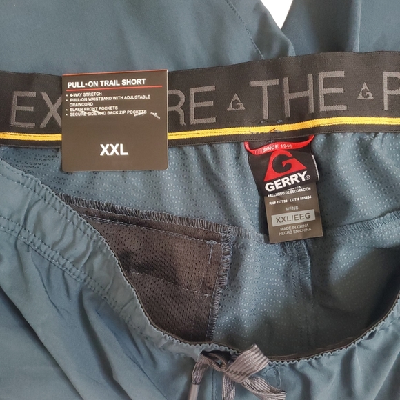 Men’s Gerry 4 Way Stretch Drawcord Pull-On Trail Shorts Blue Size XXL NWT - Picture 4 of 7